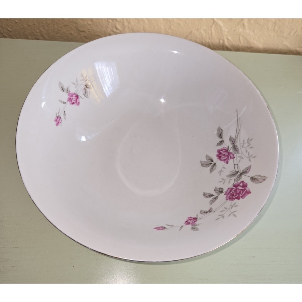 Vintage Serving Bowl "Rose Bramble" Pattern By Nasco Fine‎ China Pink Roses